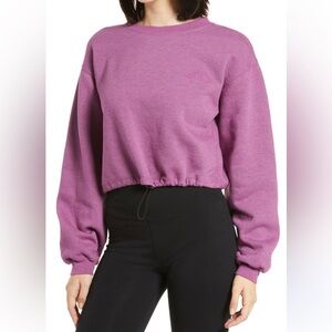 BDG Urban Outfitters Bubble Hem Sweat Top in Pink, Size Small, Comfy Cropped